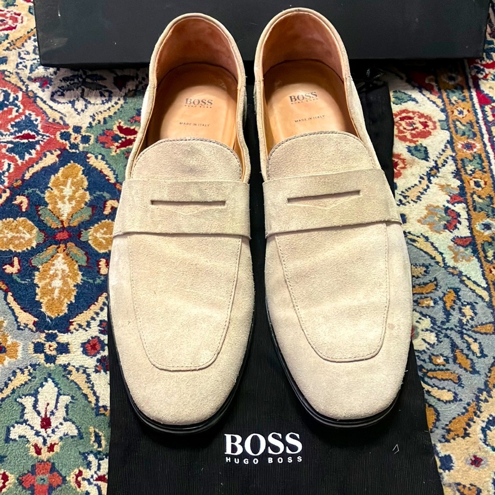 BOSS Men's Kensington_loaf_grpe Loafer. Suede. UK8/US9. Original price $350.